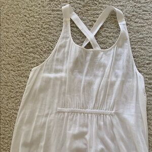 J Crew White Linen Sleeveless Dress